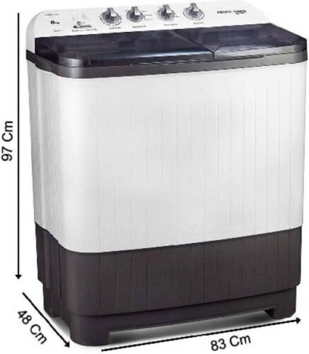 VOLTAS beko 8 kg 5 Star Semi Automatic Washing Machine with IPX4 Control Panel WTT80DGRT Grey (Washing Machine)