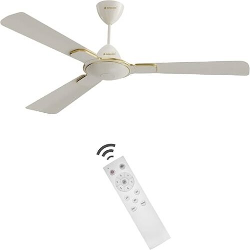 zunpulse Royal 5 Star 1200mm 3 Blade BLDC Motor Ceiling Fan with Remote Noiseless Operation Ivory (Ceiling Fan)